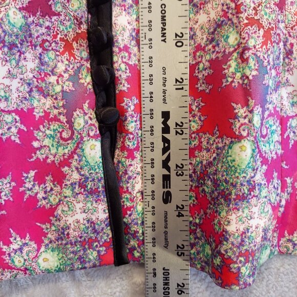 Mesmerize jacket woems L satin oriental formal colorful Party Bold mandarin fun - Picture 16 of 16